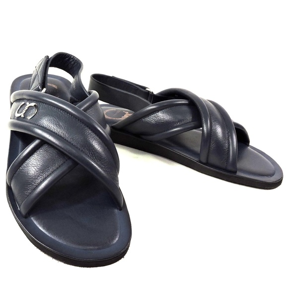 CASADEI 🇮🇹 MEN'S NAVY BLUE COMFORT FLAT SUMMER SANDALS
